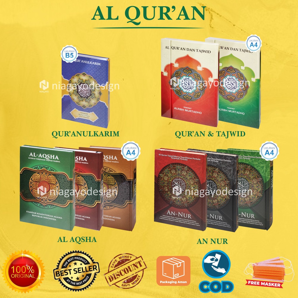 Al Quran Besar Tajwid Alquran Non Terjemah Alribh Murtadho Quran Hitam Putih Ukuran A4