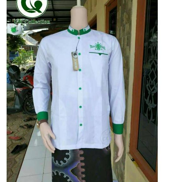 Paling Dicari.. Baju koko NU dengan warna dasar putih kombinasi hijau