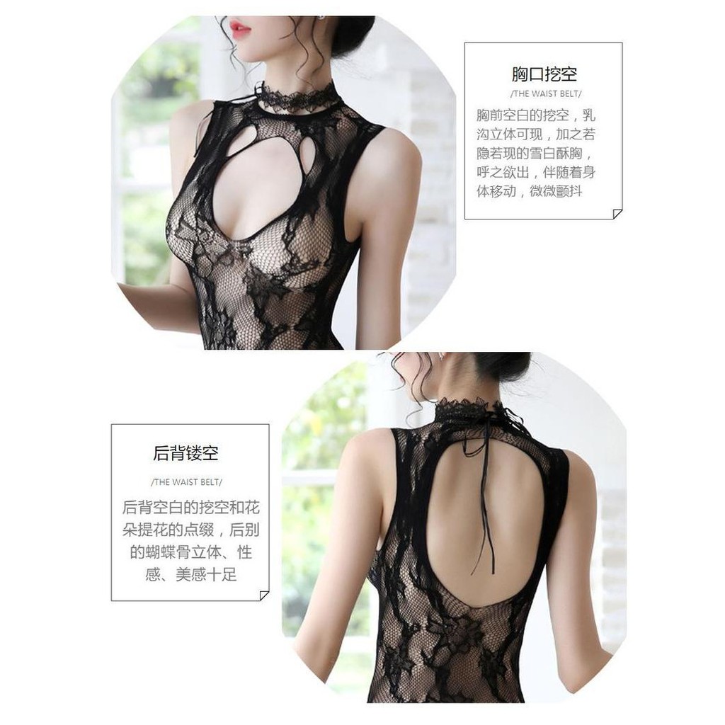 LI-52 fishnet cheongsam baju cina sexy lingerie baju tidur wanita seksi