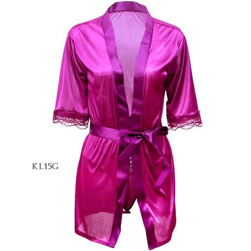 [READY STOK] KIMONO LINGERIE BAJU TIDUR SEXY BAJU TIDUR KIMONO WANITA KIMONO SATIN UNGU KL15G