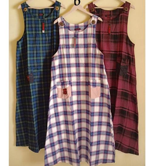 Overall kotak flanel jevanni [Srl31au22т]