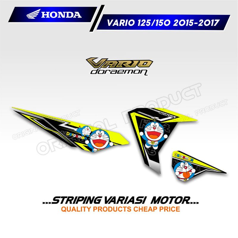 Striping stiker variasi motor HONDA VARIO LED 125/150 2015 - 2017 lis model KARTUN DORAEMON