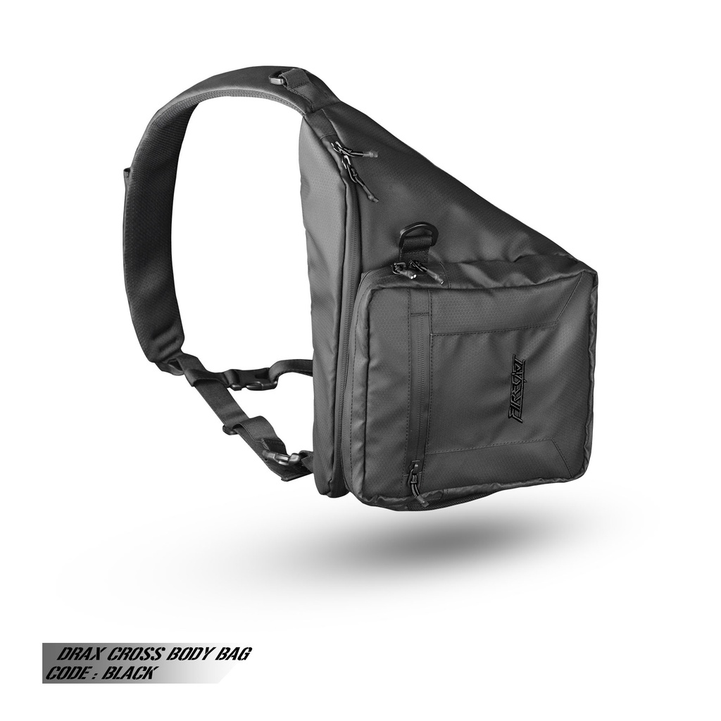 Firecast | Tas Pancing | Tas Joran Reel | Drax Cross Body Bag-FULL BLACK