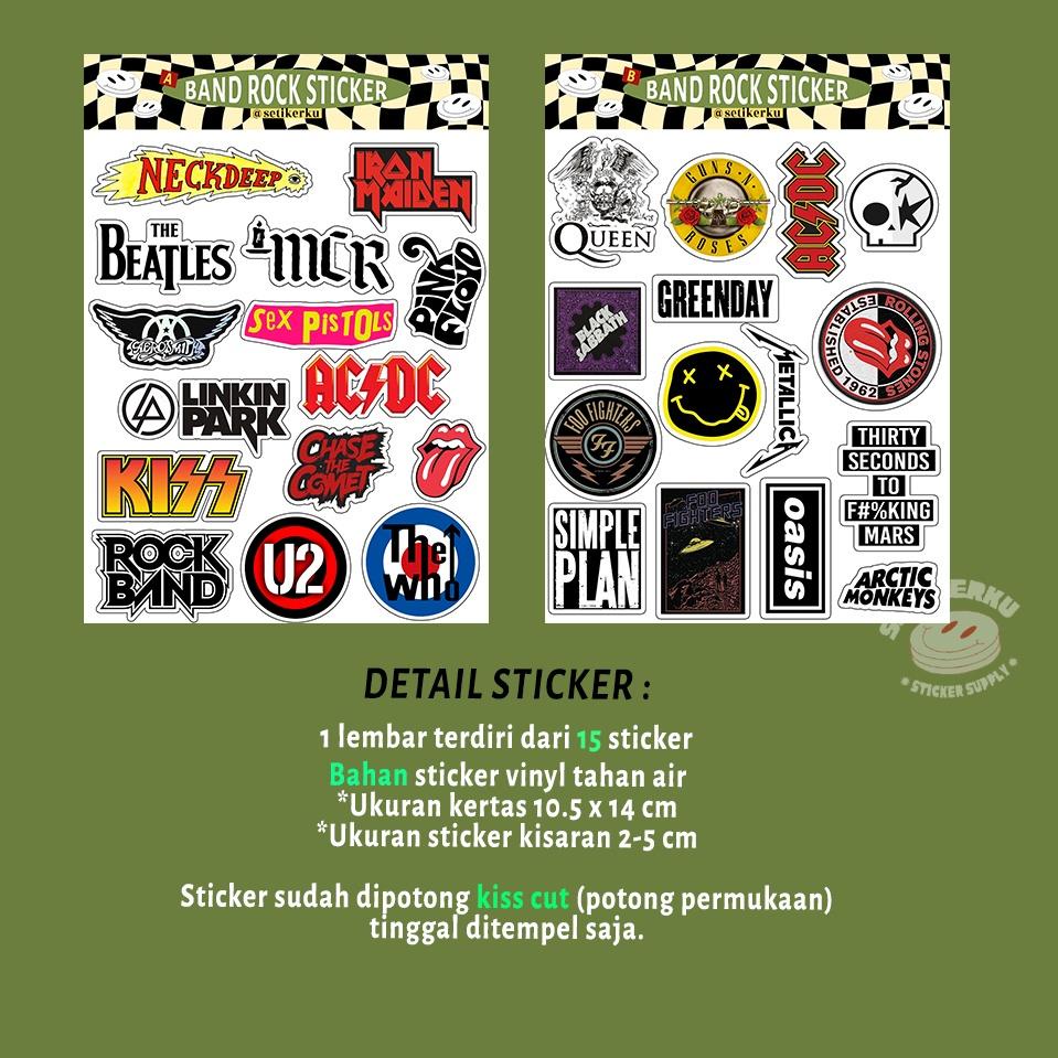 

ㅘ 15 PCS STICKER BAND ROCK// Sticker aesthetic BAND ROCK // Sticker Laptop hp ↴