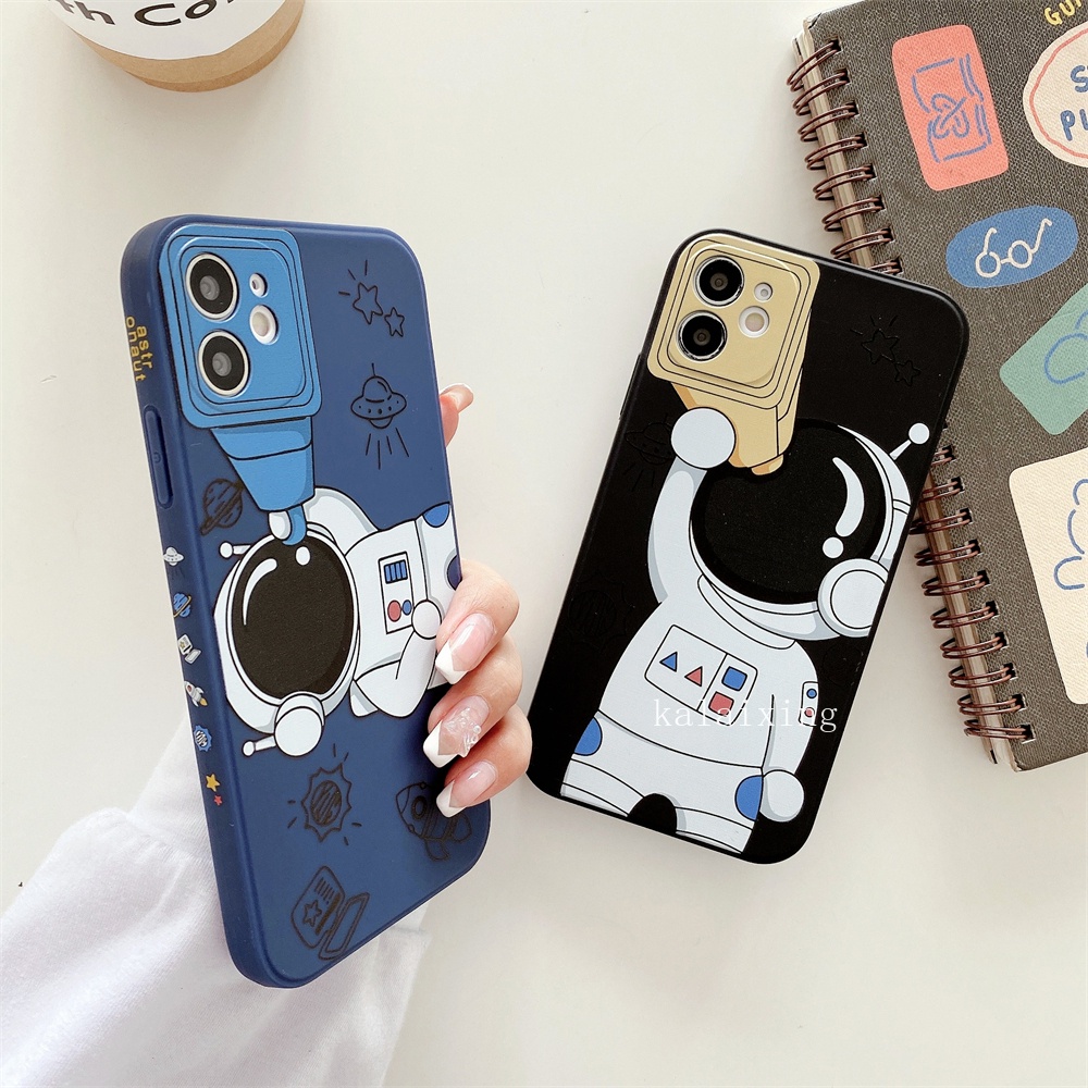 Case Desain Teleskop Spaceman Untuk iPhone 13 Pro Max 13 mini 12 ProMax 11 Pro Xs Max 7Plus 8Plus