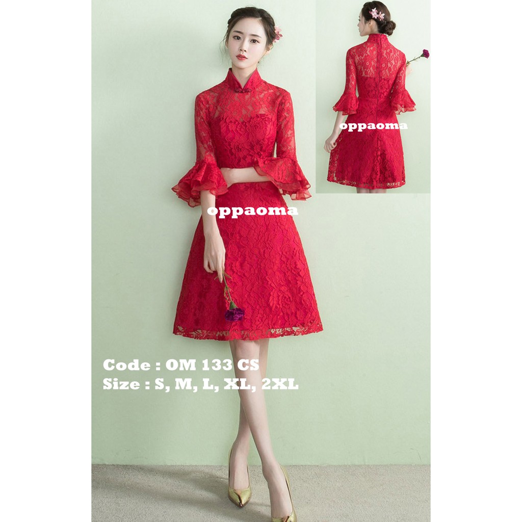 gaun cheongsam modern