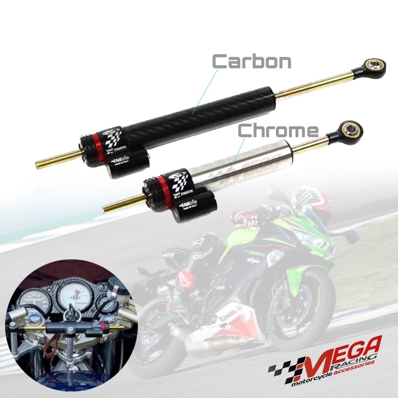 Stabilizer Stang Matris Carbon Chrome Panjang &amp; Pendek Berkualitas supensi setang stabil dengan 16 klik universal ninja satria fu byson sonic cbr150r cb vixion r15 r25 jupiter mx king supra mega pro zx10r klx trail dtracker crf z r rr v2