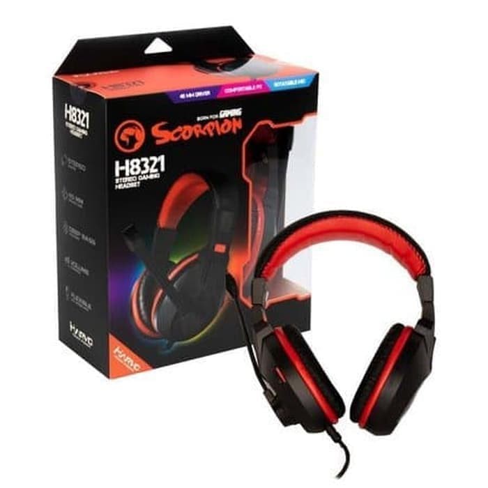 Marvo Scorpion H8321P Headset Gaming - Original - Merah