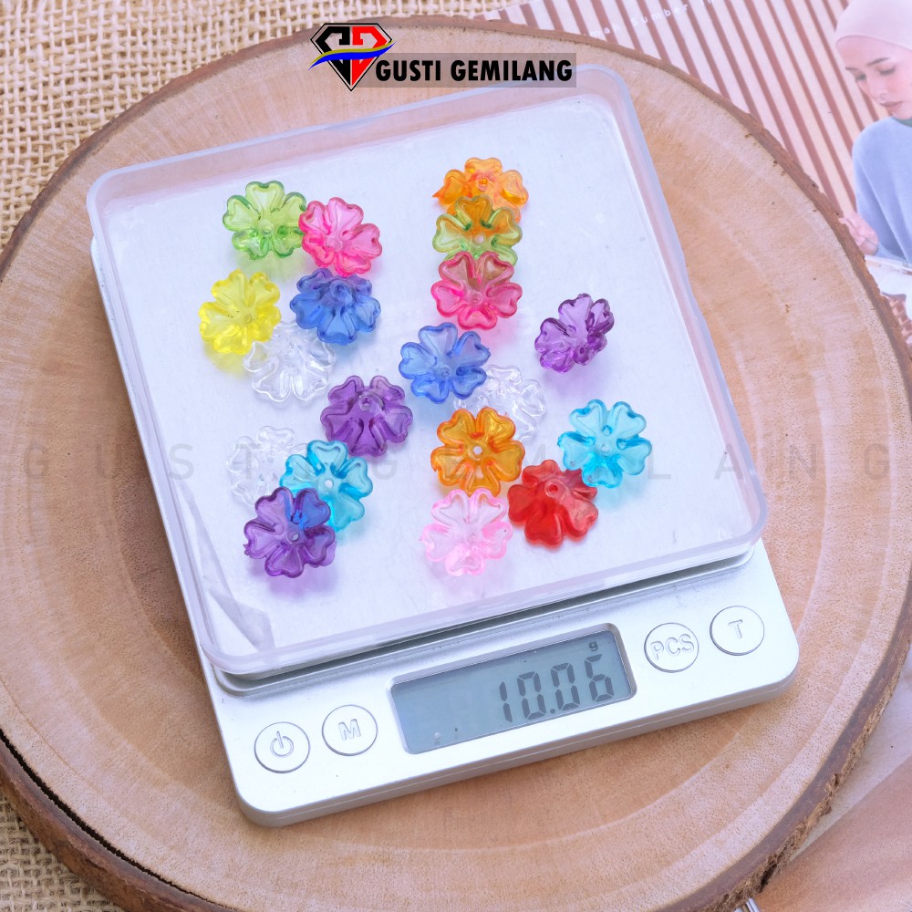 10 Gram Bunga Teratai Bening Glosy Warna