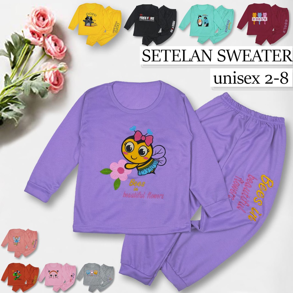 setelan sweater anak cewek/cowok
