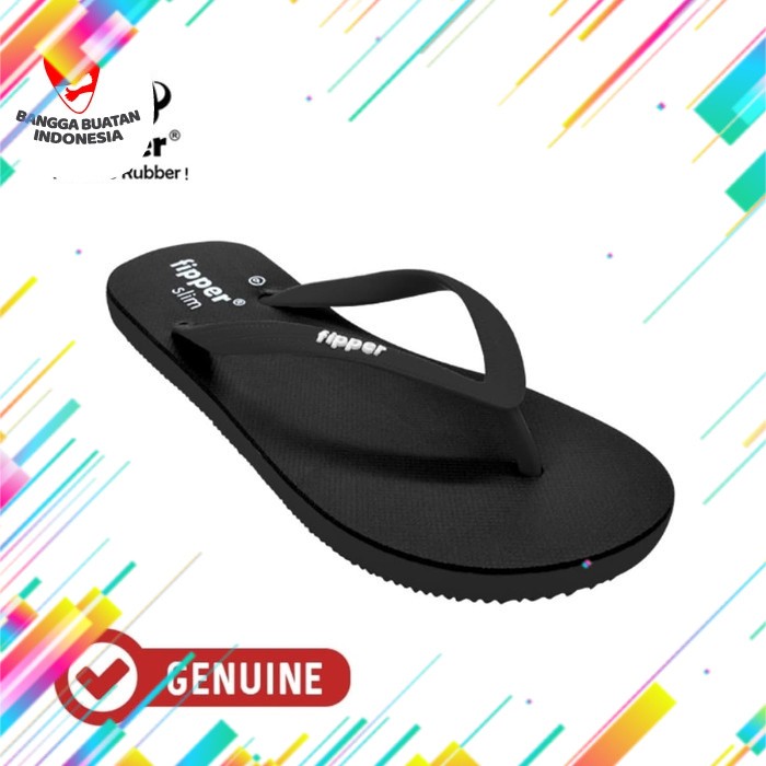 Fipper Slim / Sandal Jepit Wanita / Black Black