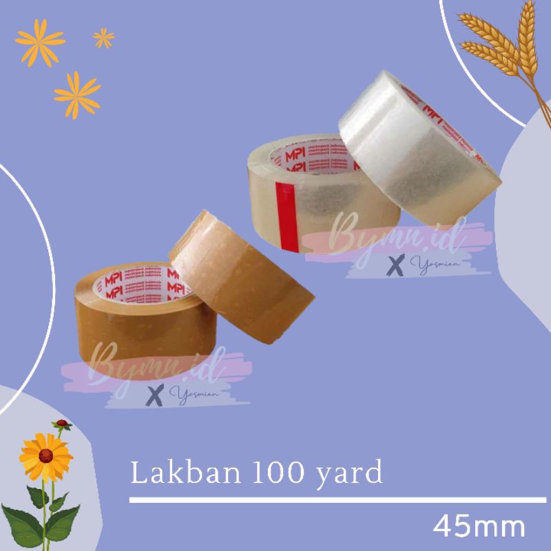 

LAKBAN 45MM 100 YARD KUALITAS DAIMARU / Solatip Lakban 100 yard