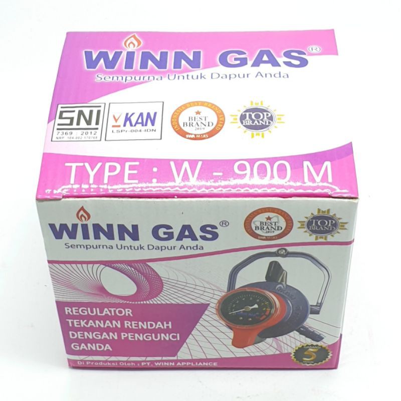 PREMIUM QUALITY Winn Gas W-900M + METER  Sistem DUAL LOCK  Regulator Gas Kompor Gas LPG