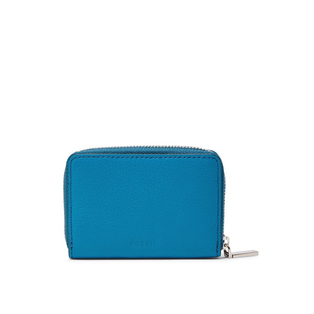 Dompet kartu Fossil Rfid Mini Zip Cerulean Card Case SL7496977