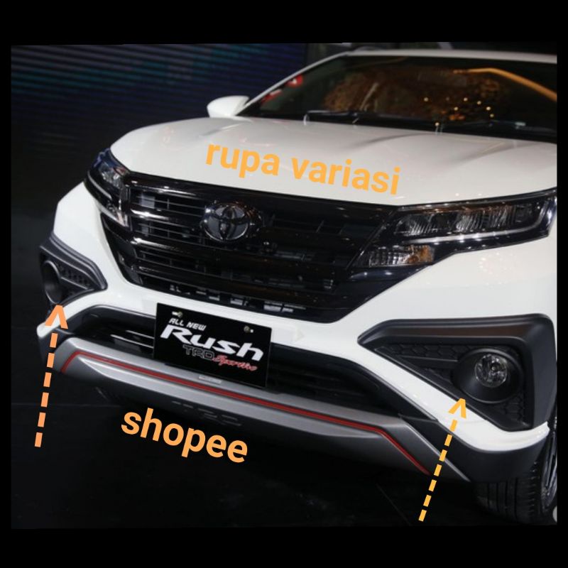 cover ring foglamp bumper toyota all new Rush 2018 2019 2020 2021 warna hitam doff trd terios