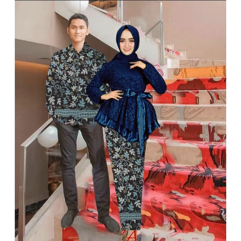 Couple Kinanti batik Navy [Baju Couple 0130] SDV Pasangan