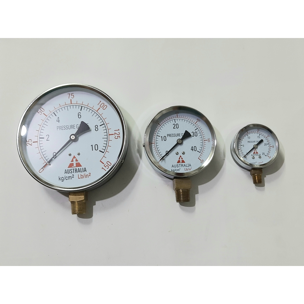 Amper Ampere Angin / Pressure Gauge 6 " in inci inch x 4 bar - kg / cm2