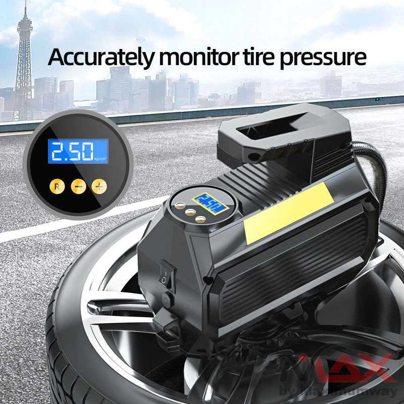 Kompresor Pompa Ban Mobil Digital Auto Pressure Bisa Ban Motor Sepeda atau Bola Pompa Angin Compressor 150 PSI permanen magnet Angin Ban Mobil Portable Tire Pump Portable Air Compressor Bright Emergency Flashlight Tire Inflator Auto Tire Pump With Digital