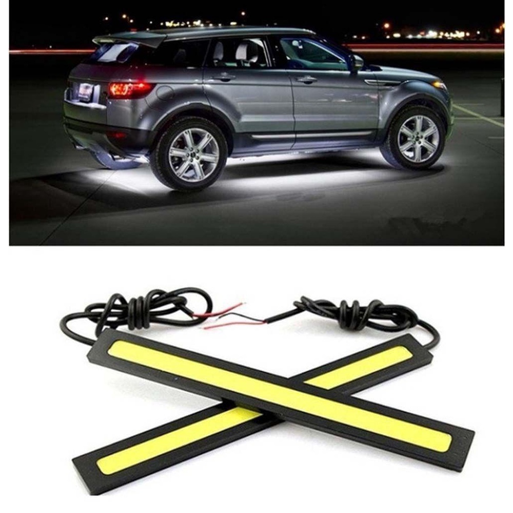 Lanfy Lampu LED Strip Mobil 12V COB 17cm Flexible LED Daytime Running Lights Lampu Eksternal Mobil Fog Lamp