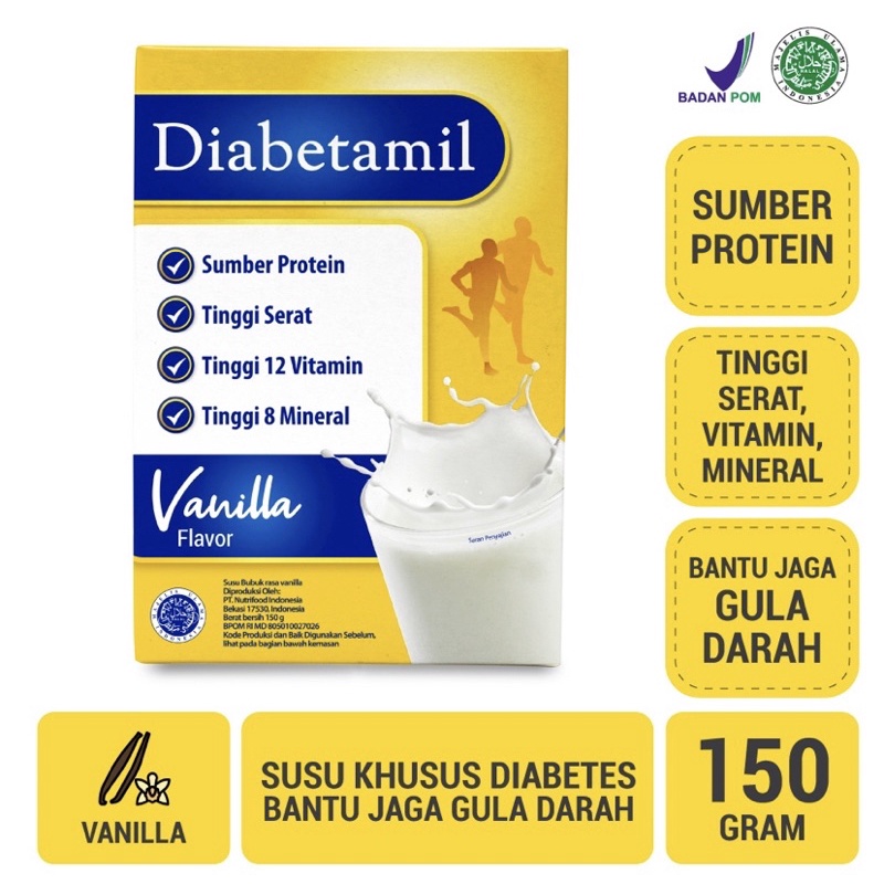 Susu Diabetamil Vanilla 150gr Susu Diabetes