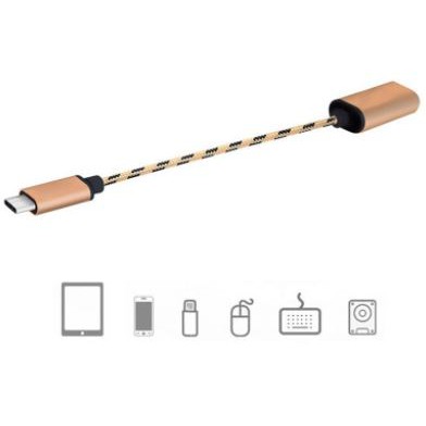 Type-c male to usb A 3.0 female cable braided otg adapter sync data 5Gbps NB - Kabel usb-c otg usb3.0