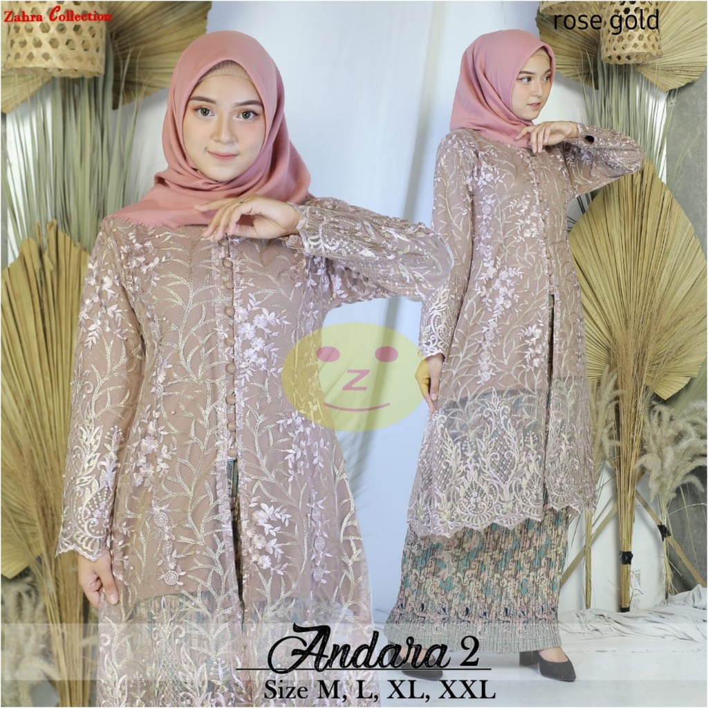 SET KEBAYA TUNIK TULLE BORDIR MUTIARA TABUR / SET KEBAYA MUSLIMAH / KEBAYA TUNIK