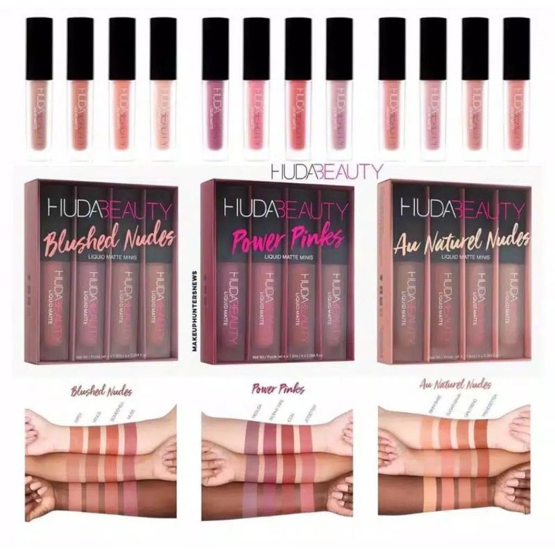 Huda Beauty Liquid Lip Matte Mini Shopee Indonesia Lipstik elegant beauty liquid matte