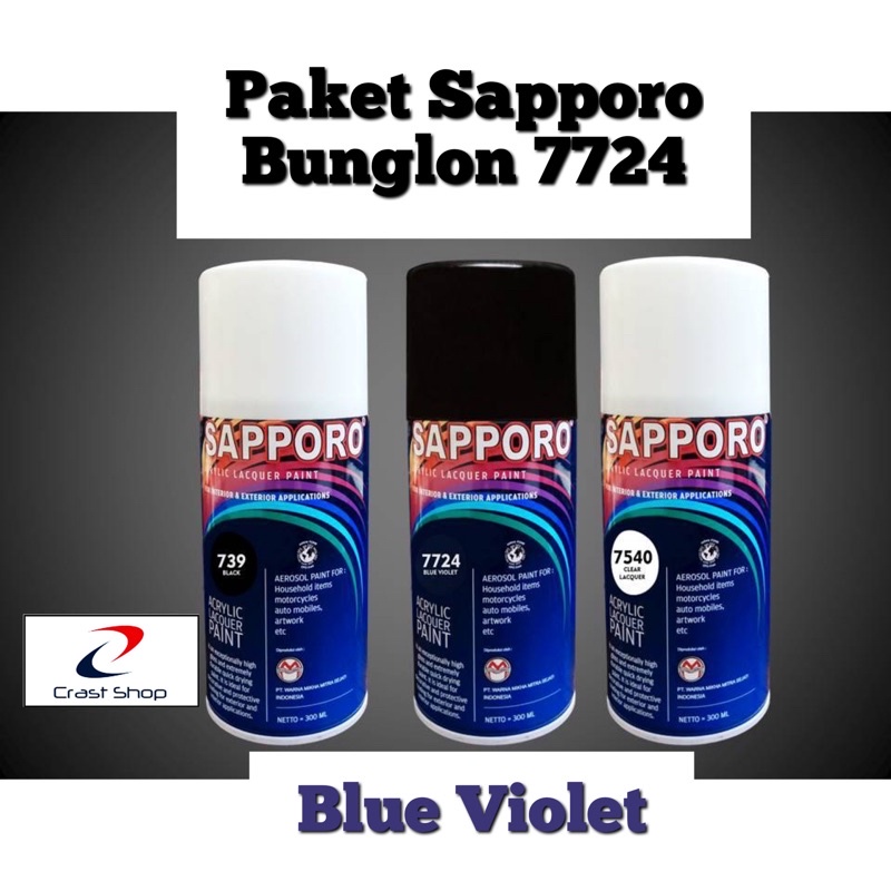 Paket Cat Semprot Bunglon Sapporo 7724 Blue Violet / Pylox /Pilok