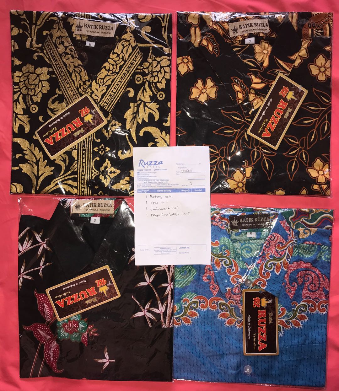 Ruzza Batik Anak Mega Mendung Biru Langit Pelangi Soft Hijau Merah Seragam Laki Laki