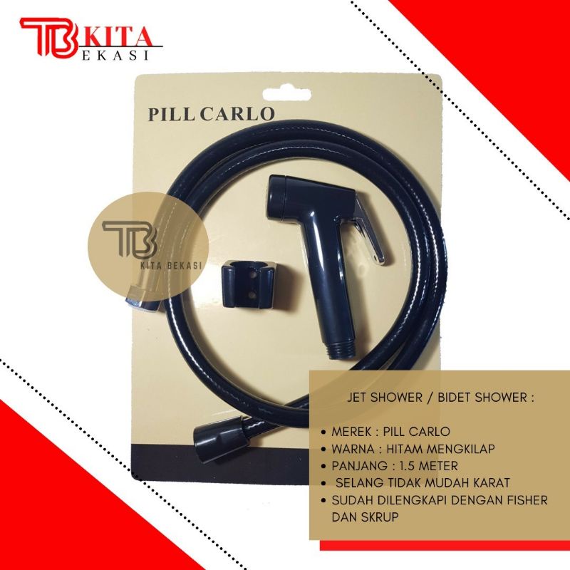 Jual JET SHOWER PILL CARLO HITAM / JET WASHER PILL CARLO HITAM / SHOWER