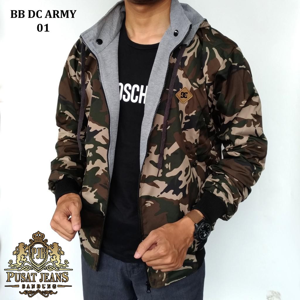 RCL - Jaket Pria Bolak Balik Pria BB Army Rusia Loreng 2 In1 Parasut Fleece Size M/L/ XL &amp; XXL