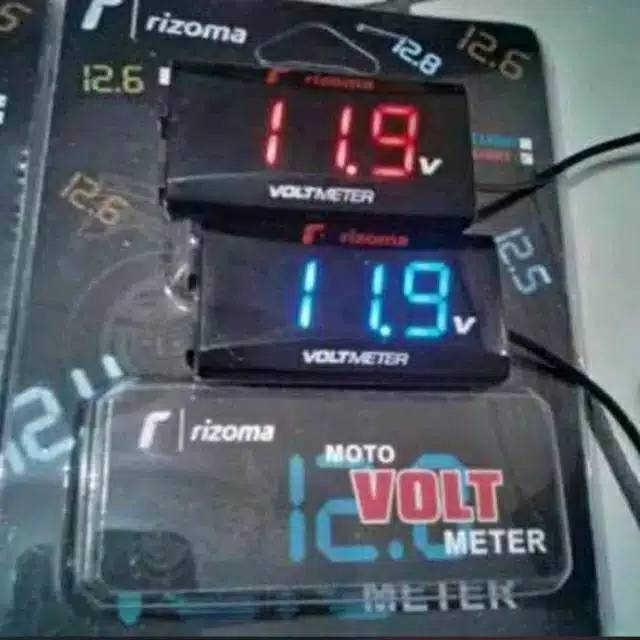 Voltmeter aki merk random Volt meter Voltmeter pengukur aki motor waterproof