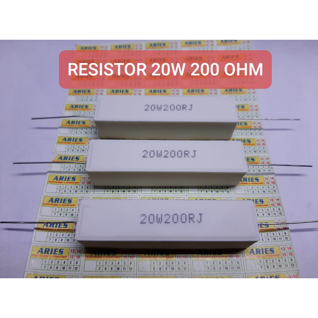 RESISISTOR 20W 200 OHM PUTIH BAGUS