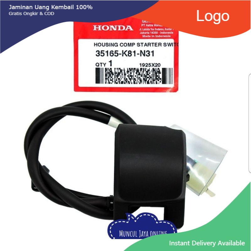 35165-K81-N31 Holder kanan - rumah saklar tombol starter stater Beat Street K81