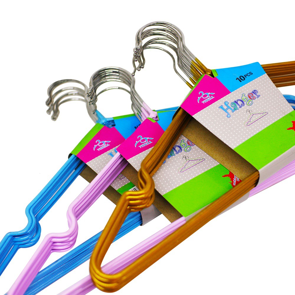 Hanger anti Selip Stainless Steel 10 pcs Warna Random / Gantungan Baju