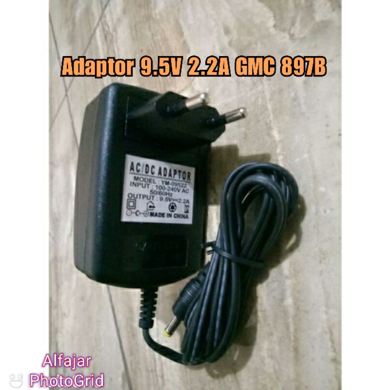 Adaptor Cas Speaker Bluetooth Portable GMC 897B 8 inch Super Bass 9.5V 9.6V