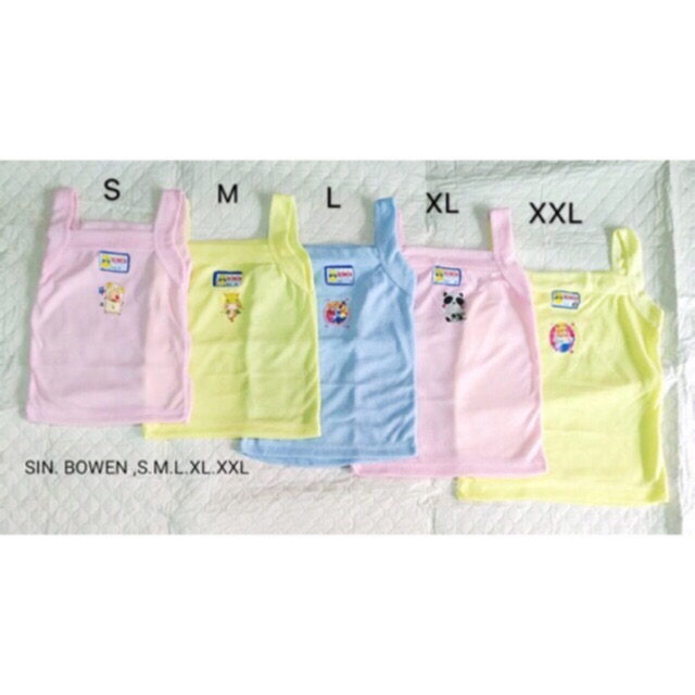 Singlet anak cewek sablon 6bulan-6th isi 6pcs murah / singlet anak perempuan katun