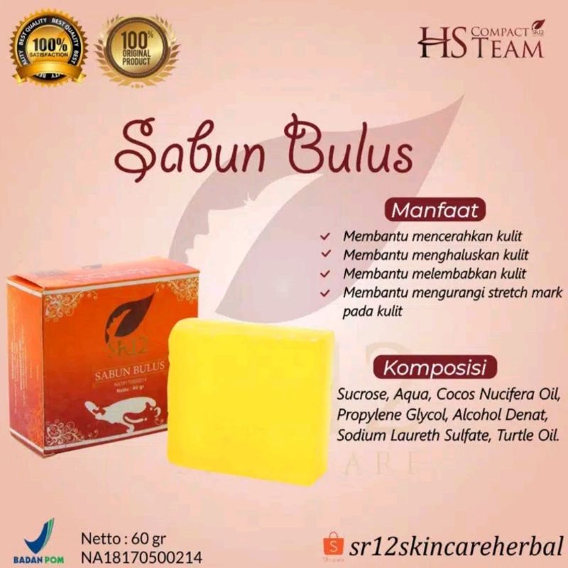 SABUN BULUS SR12 GLOWING HERBAL SKINCARE BPOM MENGENCANGKAN KULIT / SABUN BULUS HERBAL / HERBAL SOAP BULUS