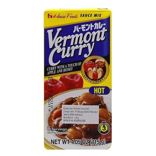 

House Vermont Curry Hot 115gr ( Bumbu Kari Rasa Pedas / Non Halal )