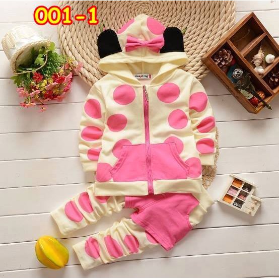 001-1 / BAJU ANAK PEREMPUAN / SETELAN HOODIE