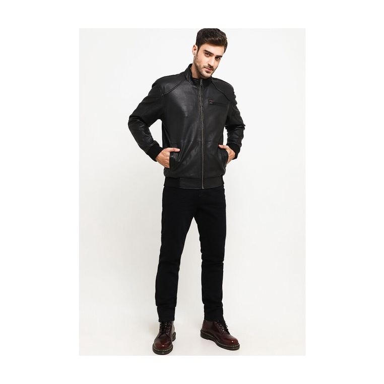 JAKET CASUAL PRIA CARDINAL ORIGINAL KULIT ASLI TERBARU HITAM CA06