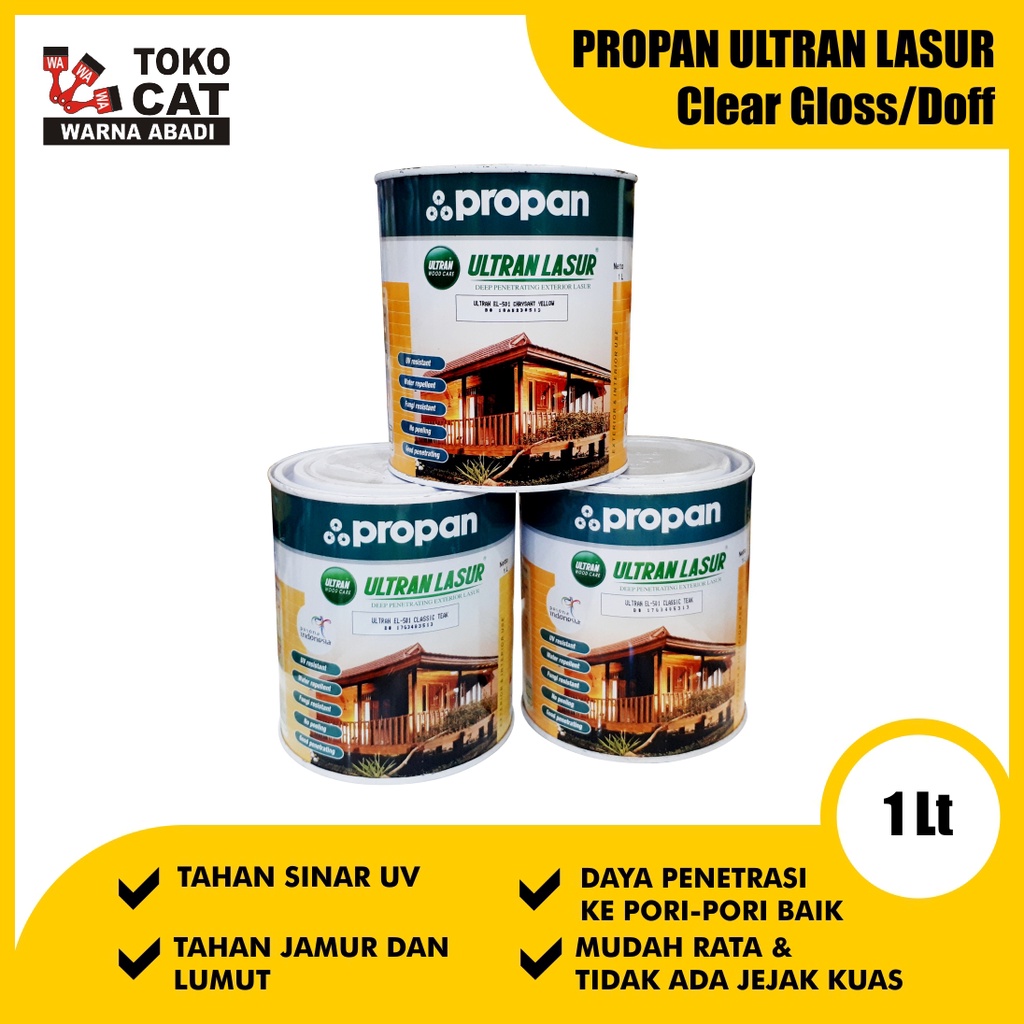 Jual Cat Politur Propan Ultran Lasur 1 Liter Clear Gloss Satin Doff Indonesiashopee Indonesia 2728