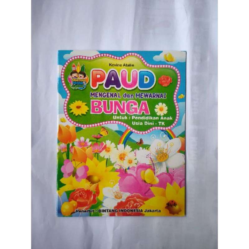 Buku PAUD mengenal dan mewarnai bunga