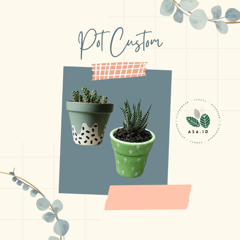 POT CUSTOM 6 CM | POT GERABAH | POT TANAH LIAT | POT CUSTOM | REQUEST GAMBAR | POT MEJA | POT AESTHE
