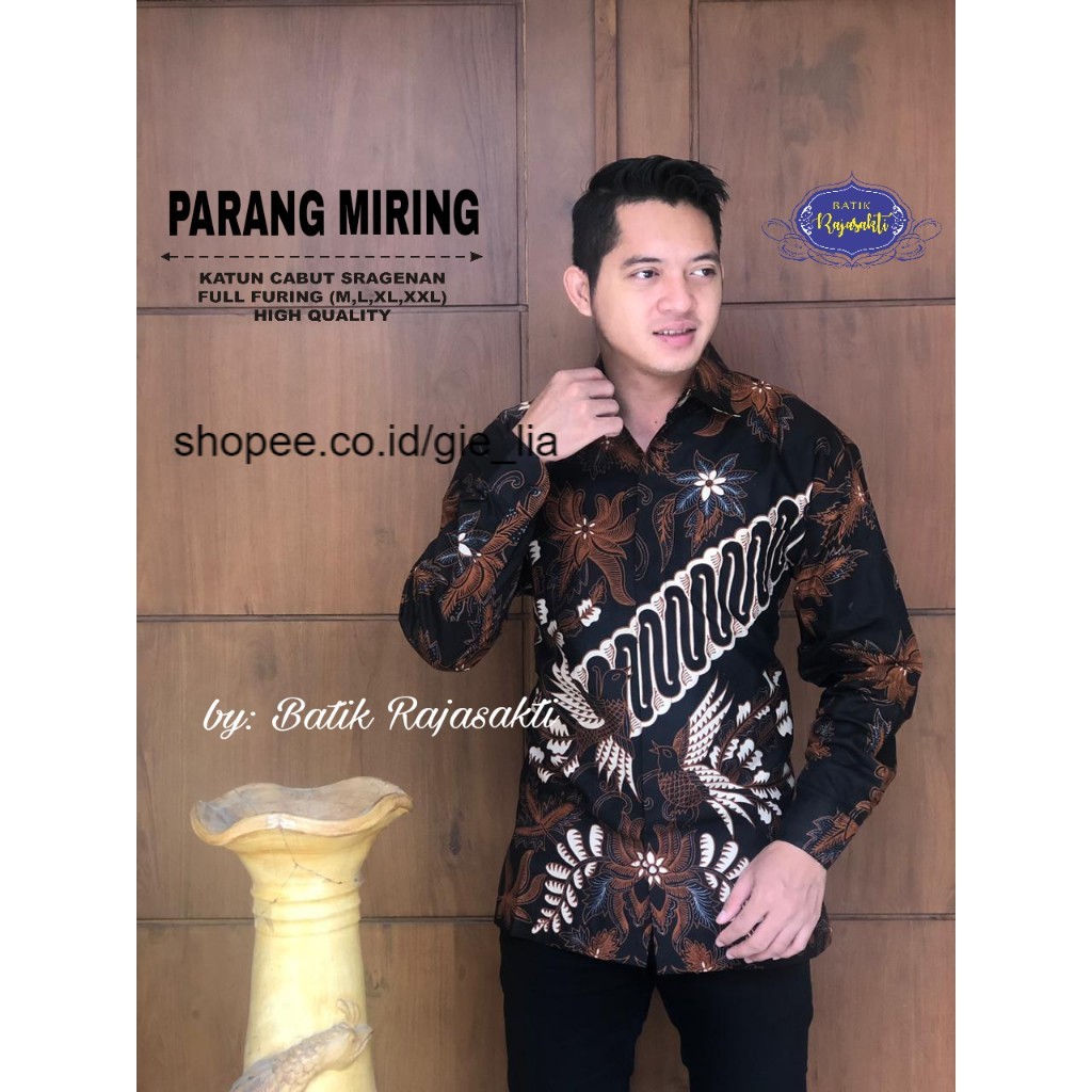 Seragaman Batik Pria Motif Parang Miring Lengan Panjang Seri Jd-437 Solo Jumbo