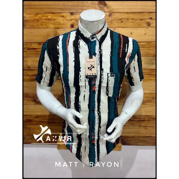 KEMEJA PRIA LENGAN PENDEK, KEMEJA CASUAL KUALITAS DISTRO,[BISA COD] KEMEJA BATIK PRIA AZWR ORIGINAL 
