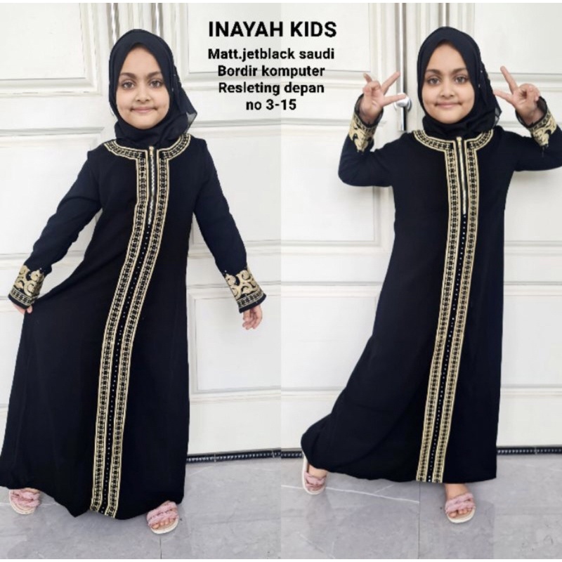 GAMIS ABAYA ANAK INNAYA + PASMINA CANTIK LUCU MURAH LEBAY COD