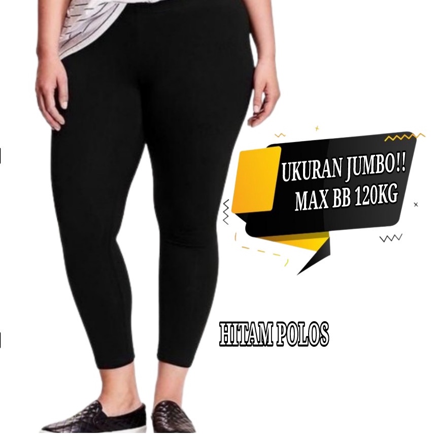 Legging Polos Hitam Wanita / Legging Dewasa Panjang Polos Hitam Premium / Lejing Jersey Spandex Dewasa