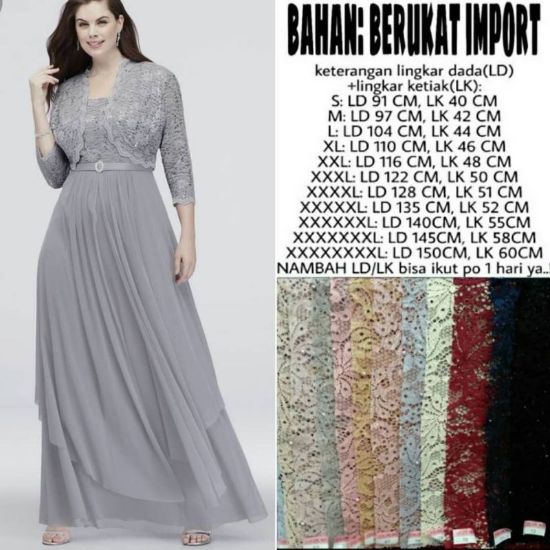 OOTD ready gold brukat pesta dress mewah jumbo bigsize