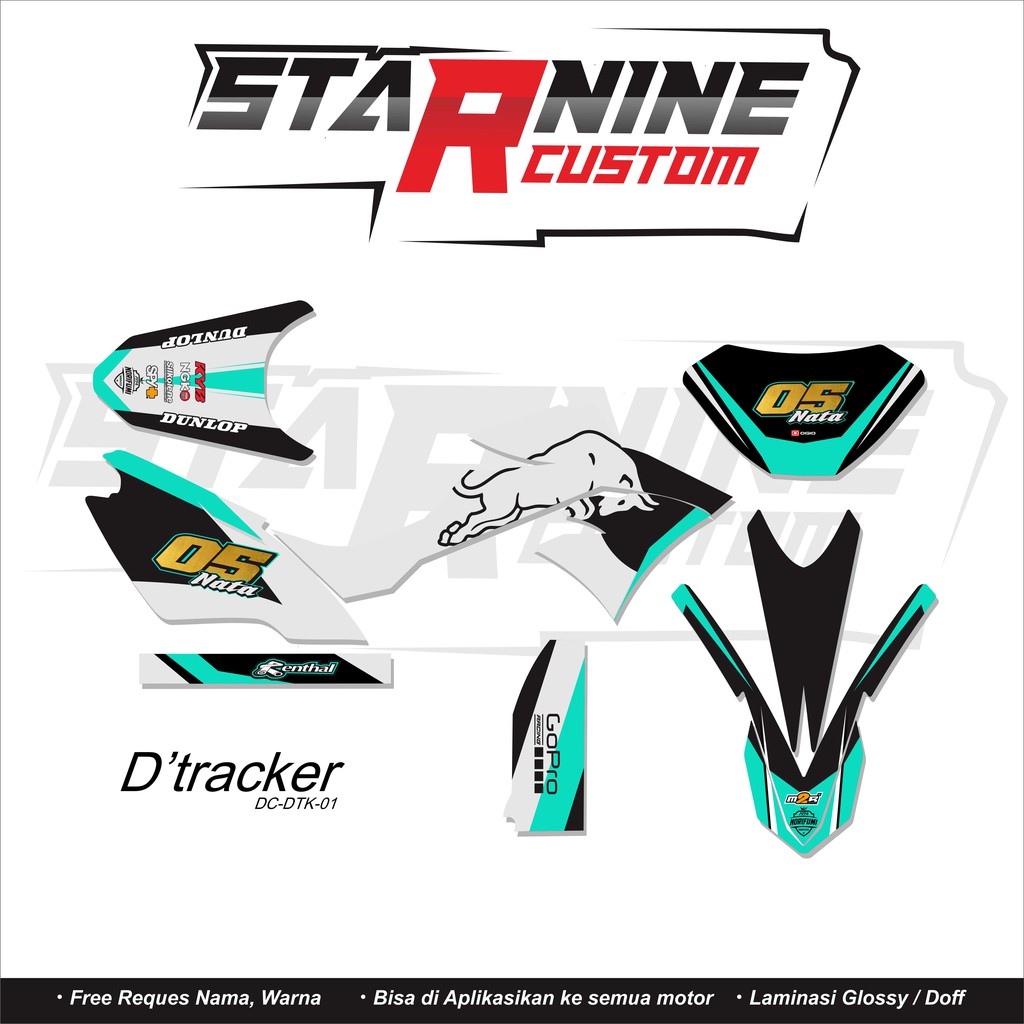 Stiker decal dtracker red bull - full body dtracker - tulisan gold